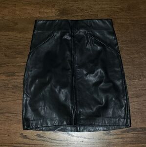 Dynamite Faux Leather Black Mini Skirt | High Waist Stretch Fit